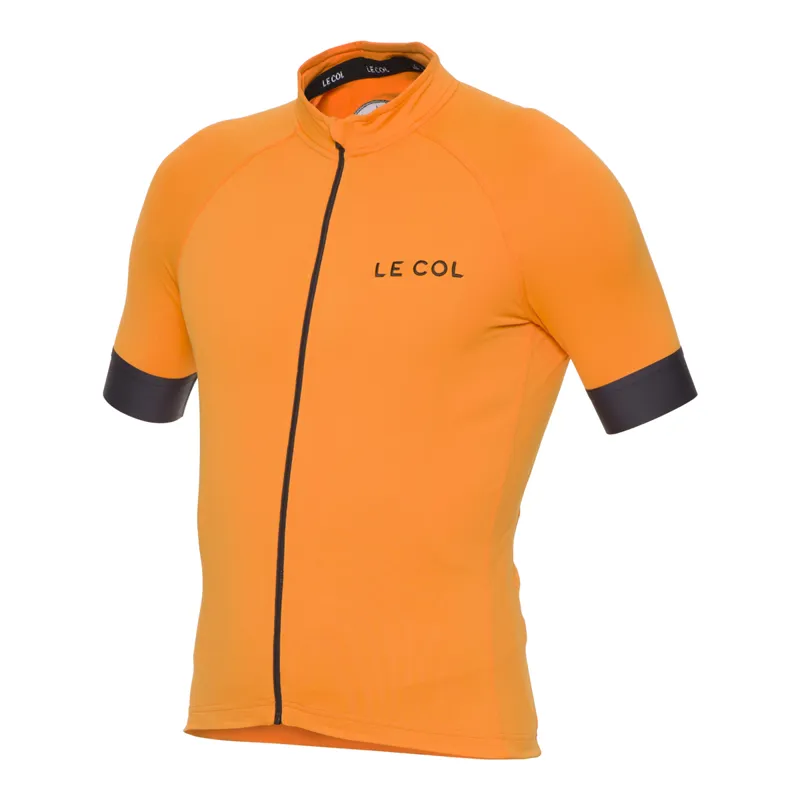 Le Col PRO Mens Short Sleeve Cycling Jersey : Orange / Black-3