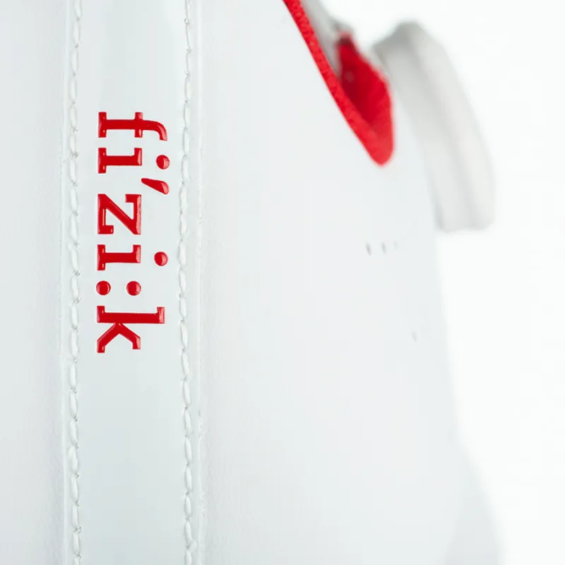 Fizik R5 Tempo Overcurve Road Cycling Shoes : White / Red-3