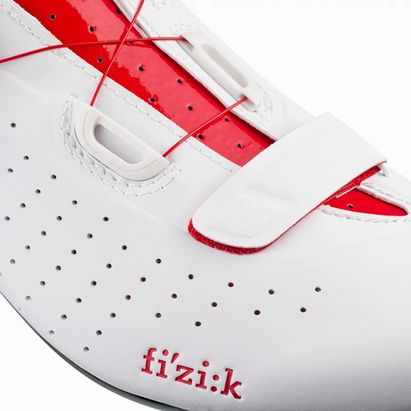 Fizik R5 Tempo Overcurve Road Cycling Shoes : White / Red-4