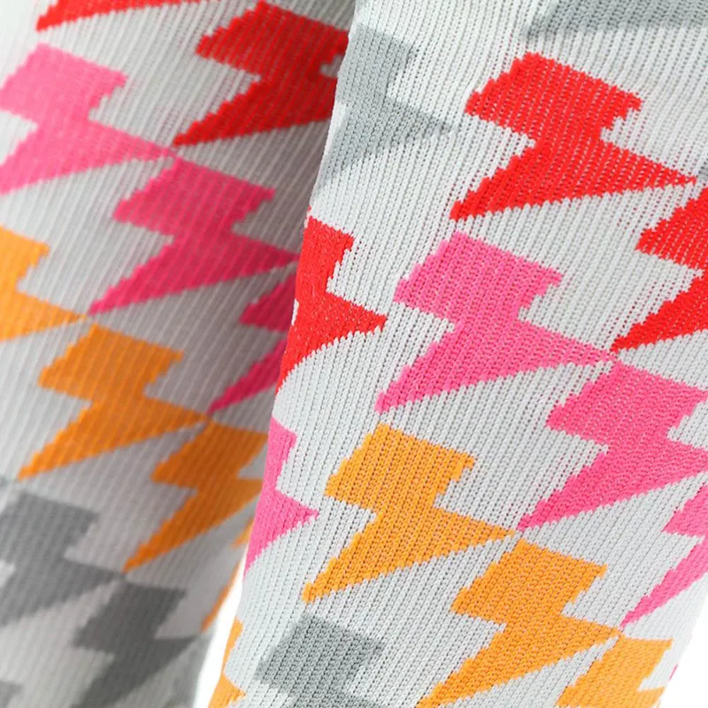 The Athletic : Lightning Bolt Gradient Socks : Grey / Red / Pink-1