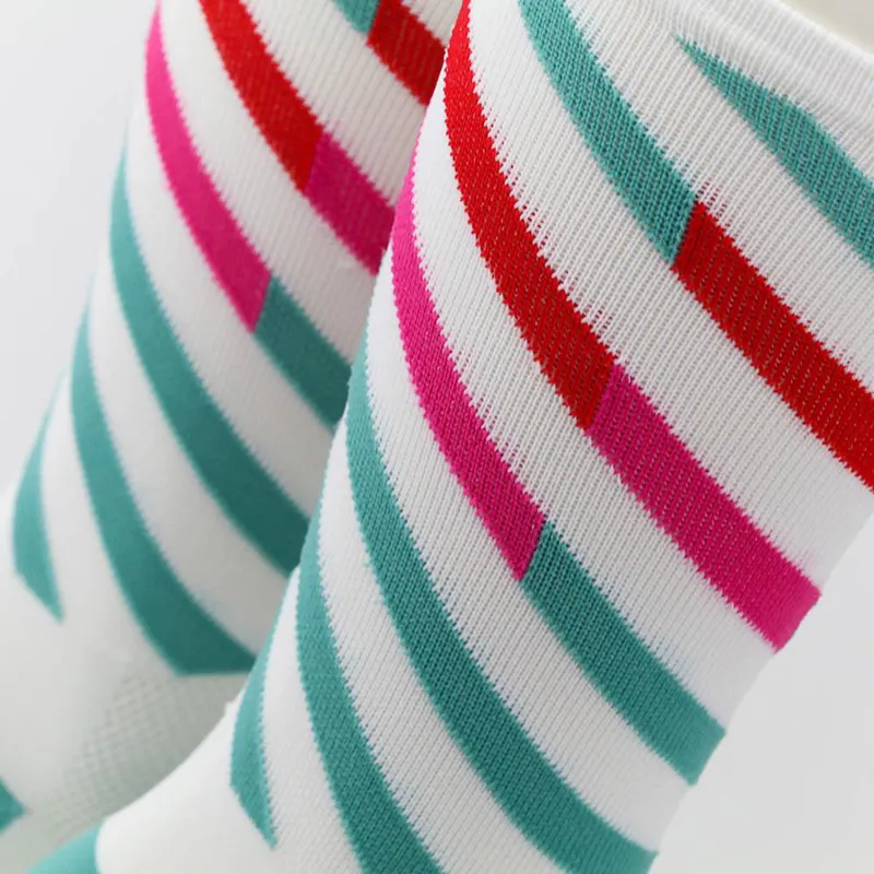 The Athletic Mt. Fuji Ekiden Sock : Summer White Candy Stripe-1