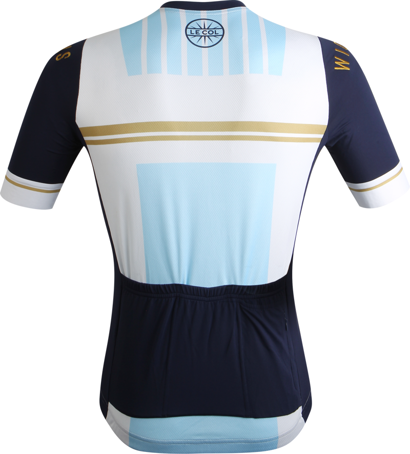 Le Col by Wiggins : PRO Mens Cycling Jersey : White / Light Blue-2