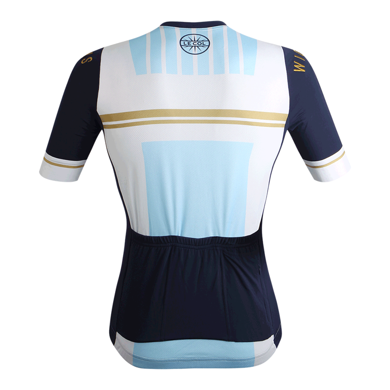 Le Col by Wiggins : WOMENS PRO Cycling Jersey : White / Light Blue-1