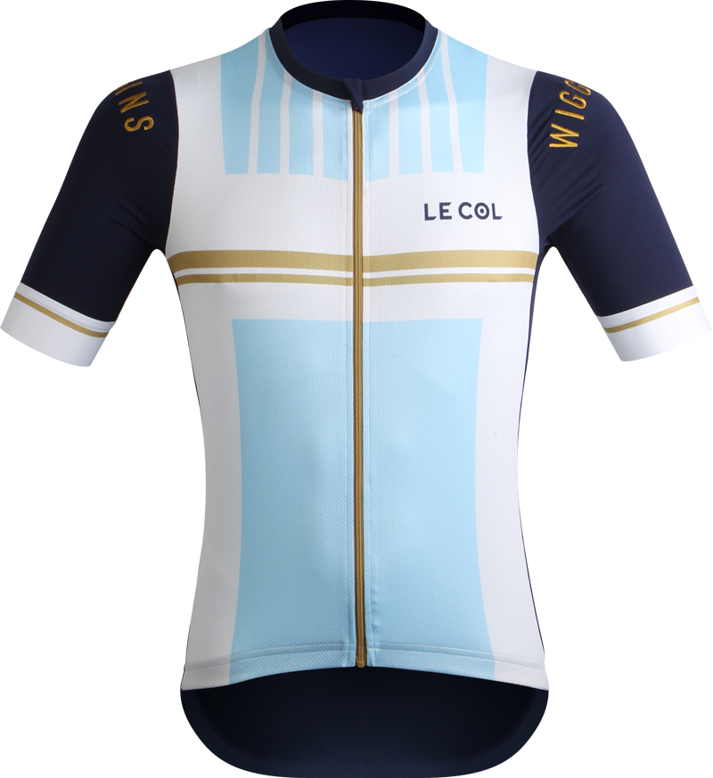 Le Col by Wiggins : PRO Mens Cycling Jersey : White / Light Blue-1