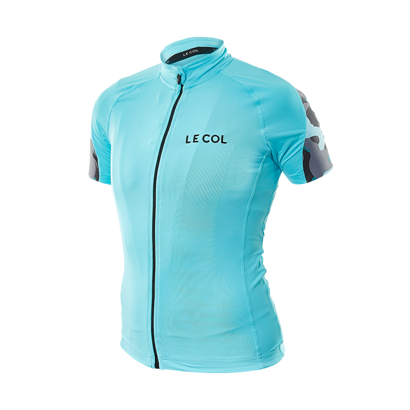 Le Col HC Womens Short Sleeve Jersey : Turquoise / Camo