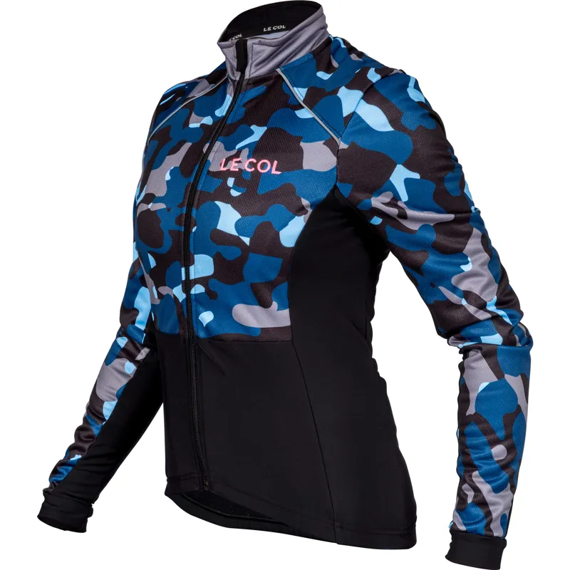 Le Col Womens Sport Winter Jacket : Blue Camo / Black-1