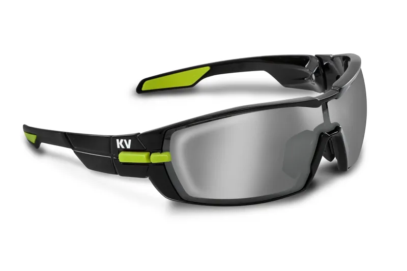 Koo OPEN Sunglasses: Black/Lime with Smoke Mirror Lens