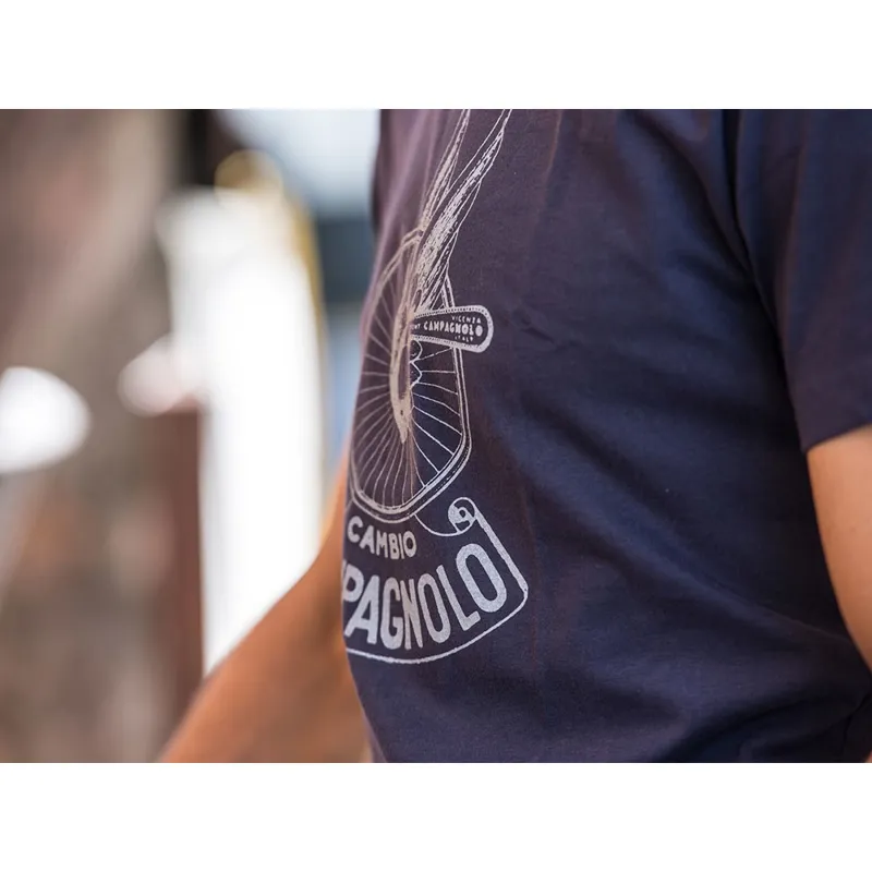 Campagnolo Winged Wheel T- Shirt : Blue-5