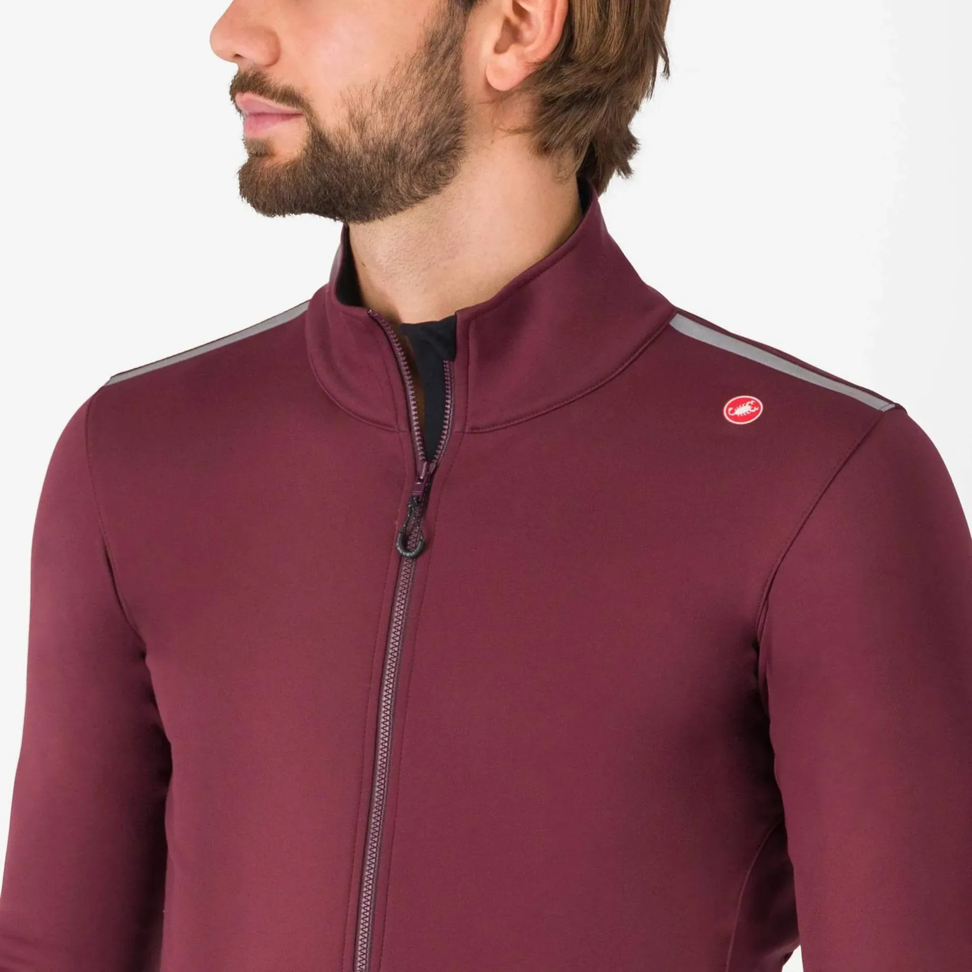 Castelli Espresso Air Men's Cycling Jacket In Deep Bordeaux