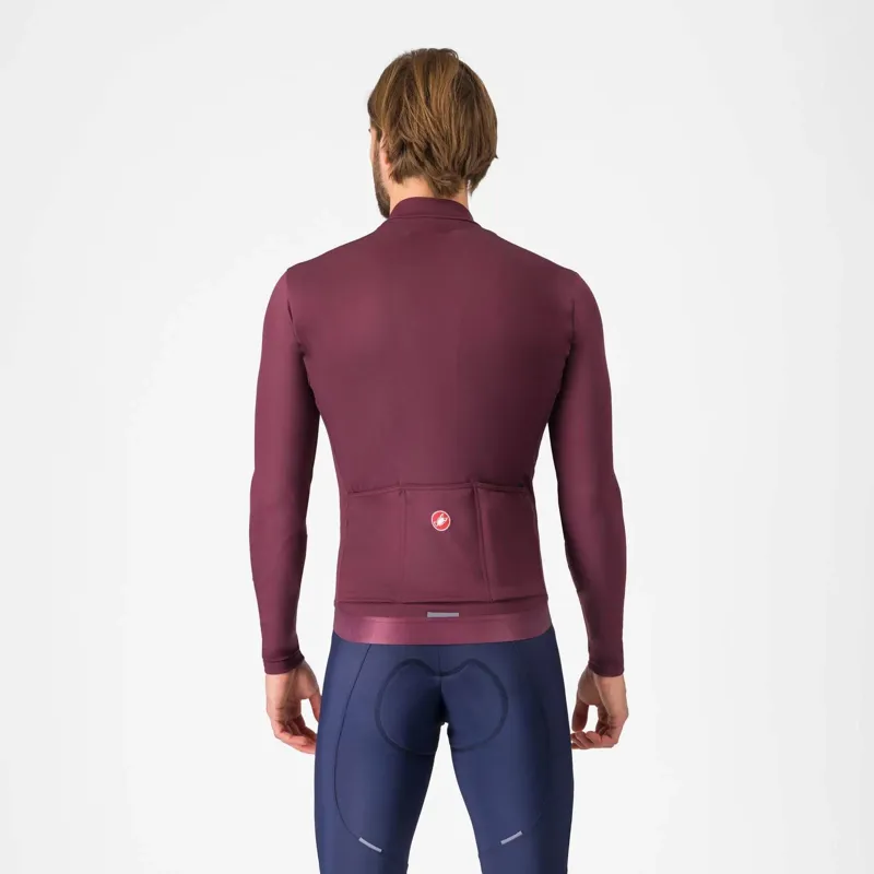 Castelli Espresso Thermal Jersey In Deep Bordeaux-3