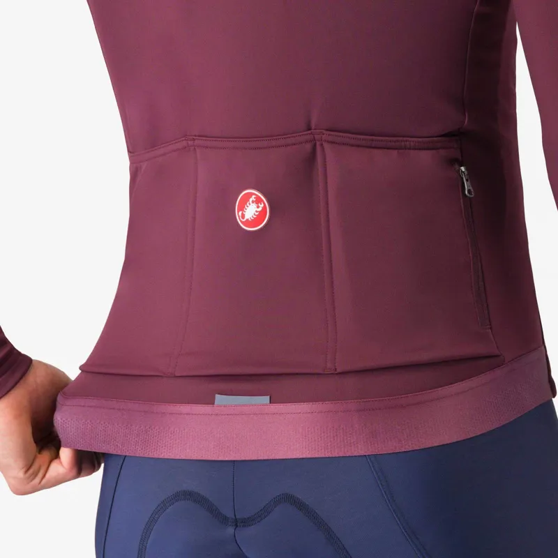 Castelli Espresso Thermal Jersey In Deep Bordeaux-4