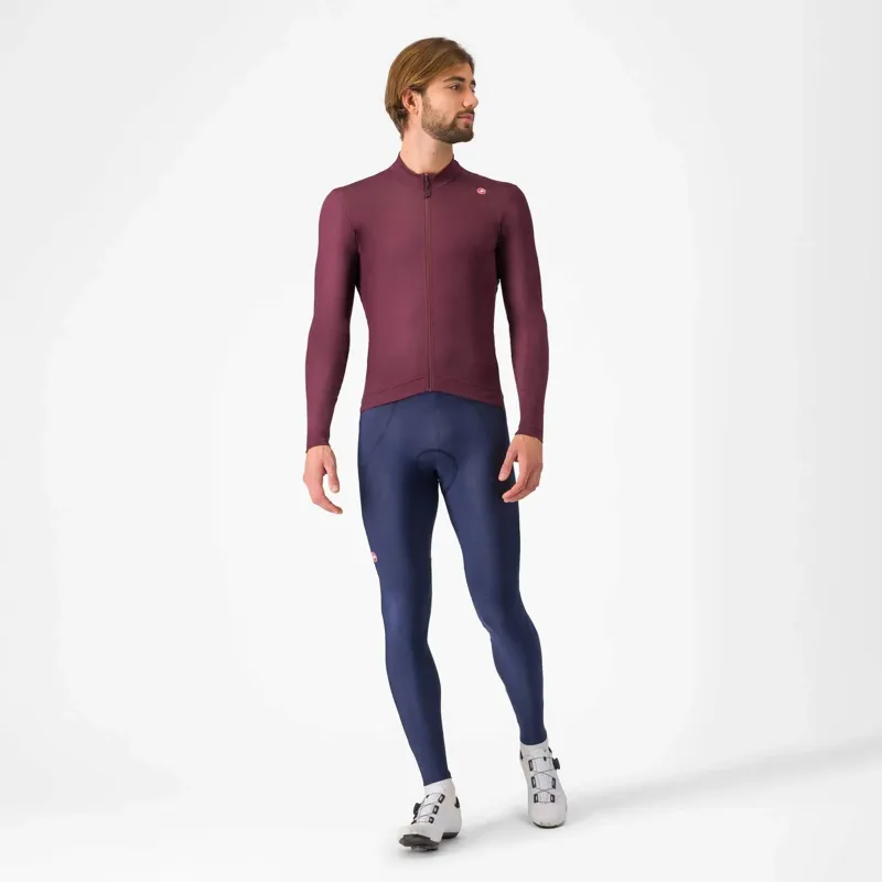 Castelli Espresso Thermal Jersey In Deep Bordeaux-2