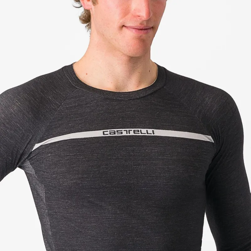 Castelli Merino Seamless Long Sleeve Base Layer in Black-1