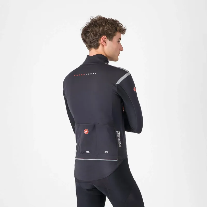 2025 Castelli Perfetto RoS 3 AirCore Jacket: Light Black/Silver Reflex-1