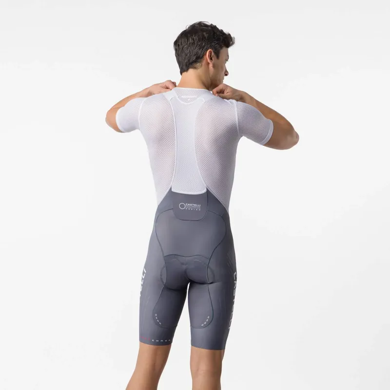 Castelli Free Aero Race S Kit Bib Shorts in Smoky Grey / White-2