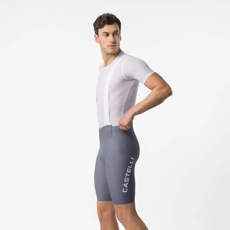 Castelli Free Aero Race S Kit Bib Shorts in Smoky Grey / White-4