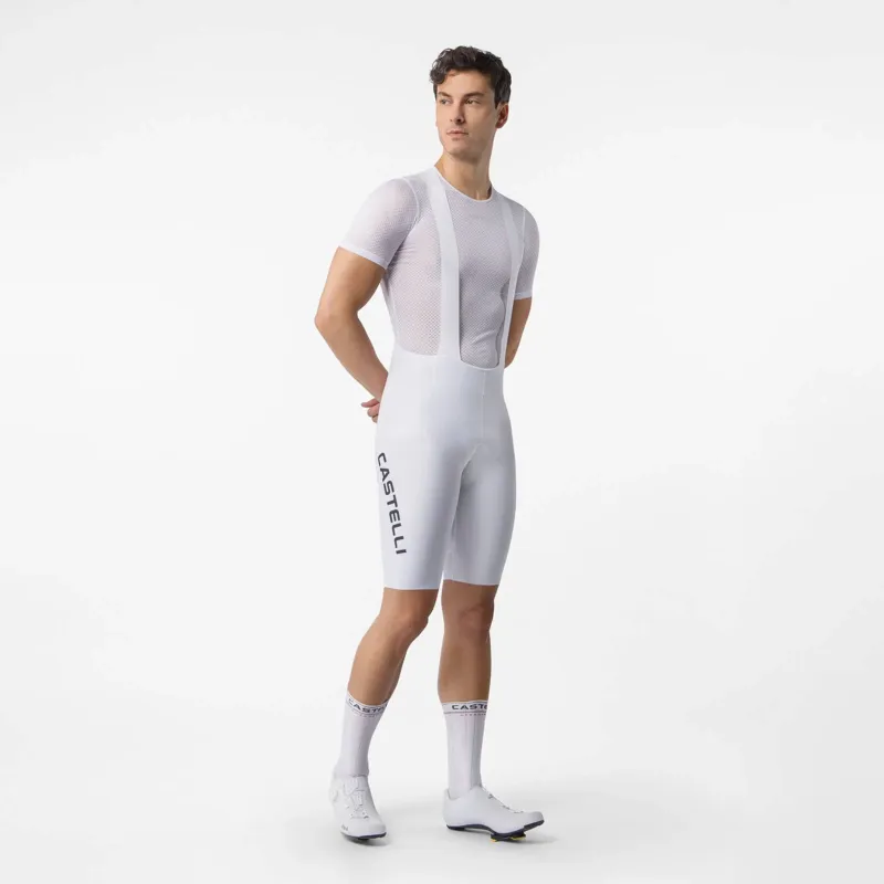 Castelli Free Aero Race S Kit Bib Shorts in White / Black-1