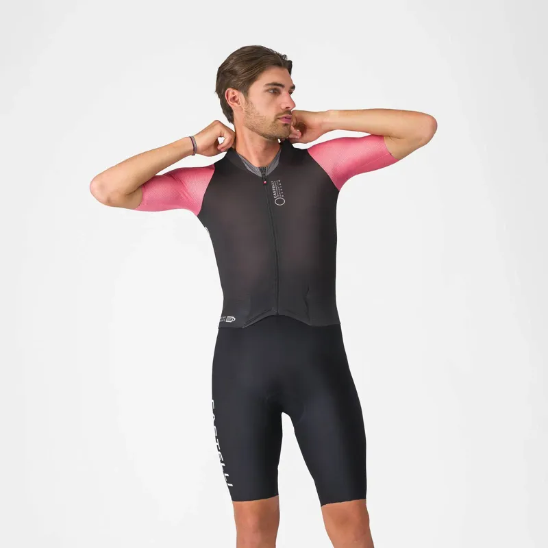 Castelli Saturday Morning Skin Suit : Black / Rosa Giro / Smoky Grey-2