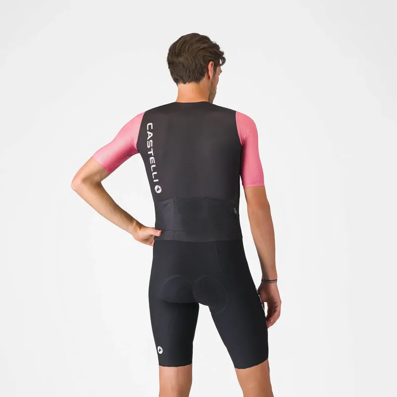 Castelli Saturday Morning Skin Suit : Black / Rosa Giro / Smoky Grey-4