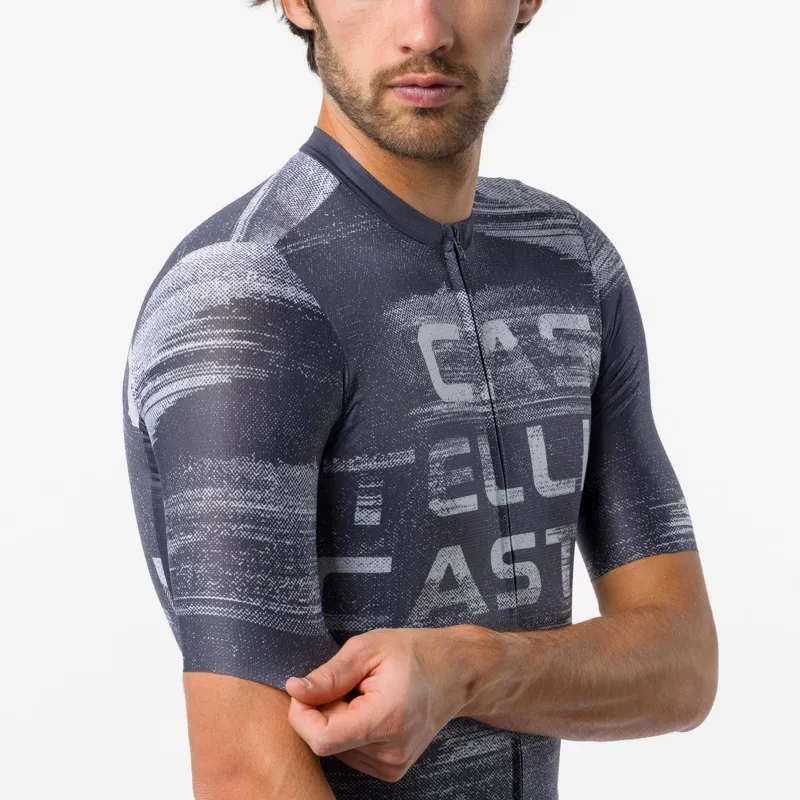 Castelli Stratus Logo Jersey in Twilight Blue / Winter Sky-1