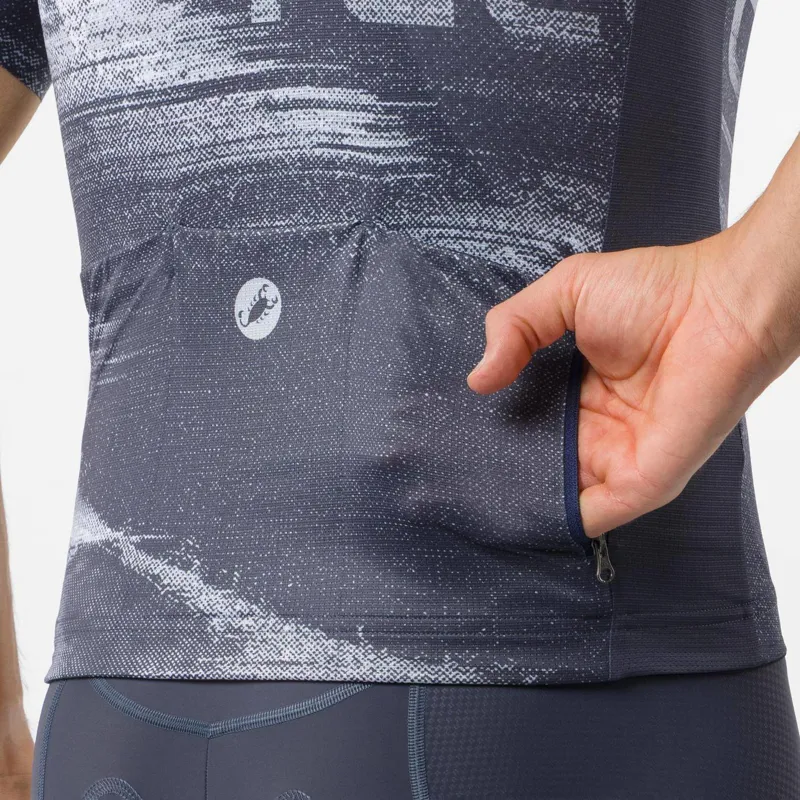 Castelli Stratus Logo Jersey in Twilight Blue / Winter Sky-3