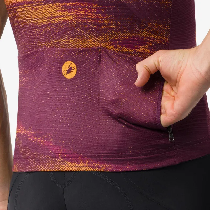 Castelli Stratus Logo Jersey in Bordeaux / Winter Sky-5