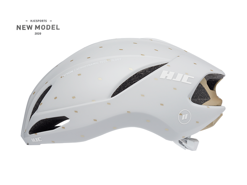 HJC - Furion 2.0 Aero Road Cycling Helmet : Matt Off-White / Gold-2