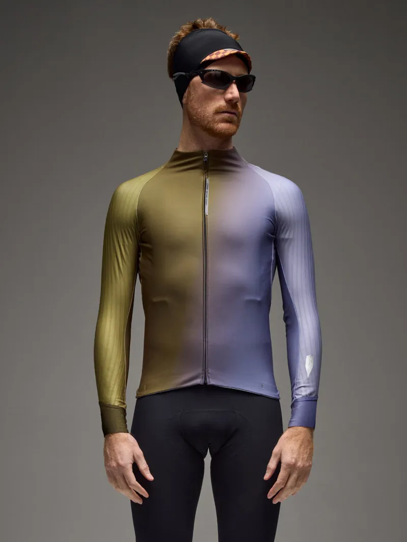 Q36.5 Gregarius Hybrid Big Fade Long Sleeve Jersey : DRAB GREEN-2