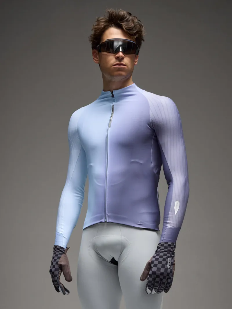 Q36.5 Gregarius Hybrid Big Fade Long Sleeve Jersey : GRISAILLE BLUE-2