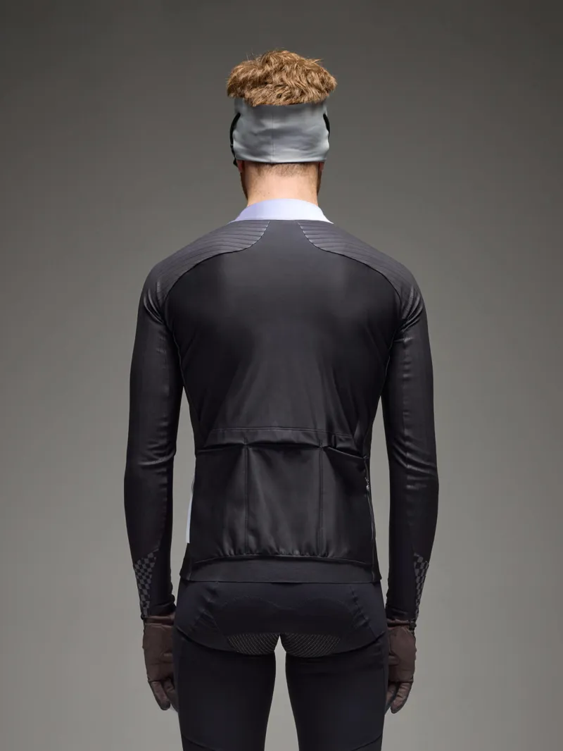 Q36.5 Gregarius Hybrid Collar Fade Long Sleeve Jersey : Black-3