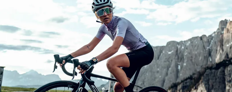 Q36.5 Womens Pinstripe PRO Short Sleeve Cycling Jersey : LILAC-6