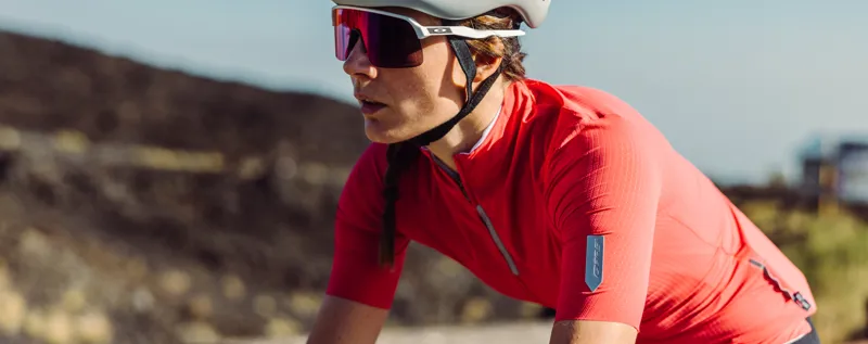 Q36.5 Womens Pinstripe PRO Short Sleeve Cycling Jersey : RUBINO-8