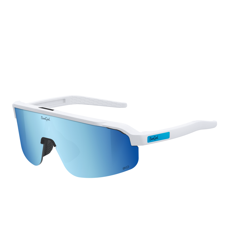 SunGod FORTY2s : Matte White Frame with 8KO Silver Blue Lens-1