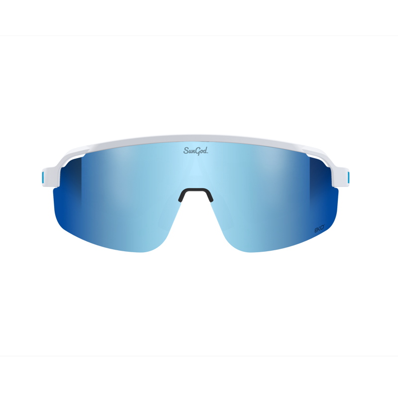 SunGod FORTY2s : Matte White Frame with 8KO Silver Blue Lens-2