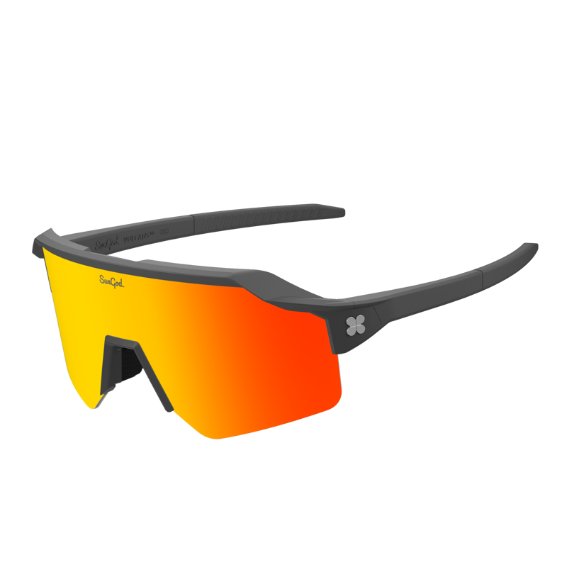 SunGod VULCANS Sunglasses : Matte Grey with 8KO Fire Lens-1