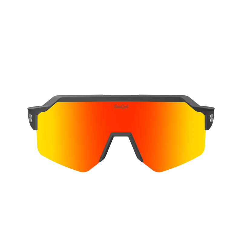 SunGod VULCANS Sunglasses : Matte Grey with 8KO Fire Lens-2