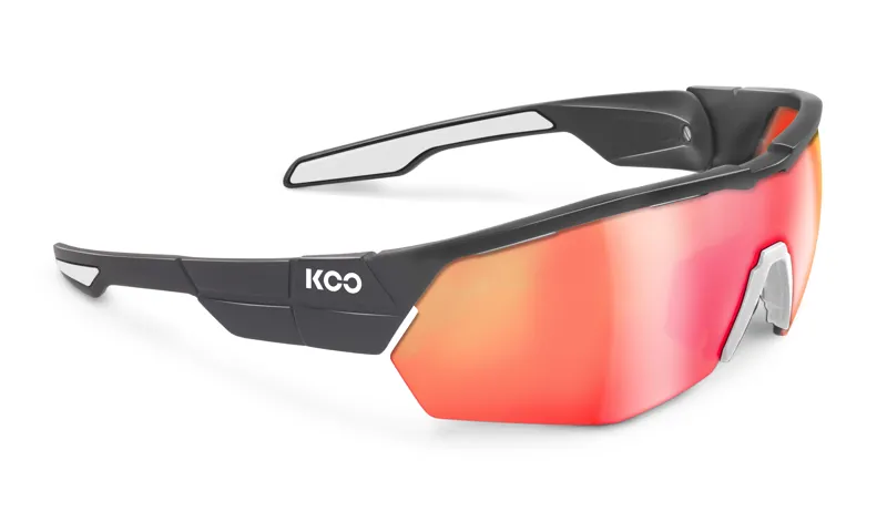 Koo OPEN CUBE Sunglasses : Black / White with Red Mirror Lens