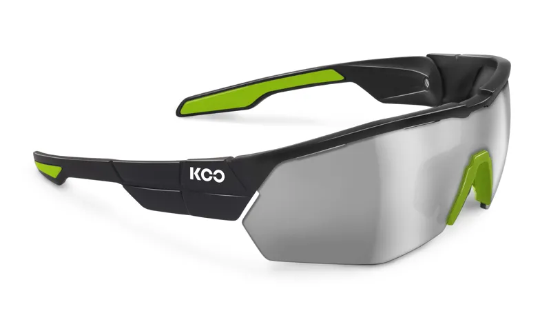 Koo OPEN CUBE Sunglasses : Black / Lime with Smoke Mirror Lens
