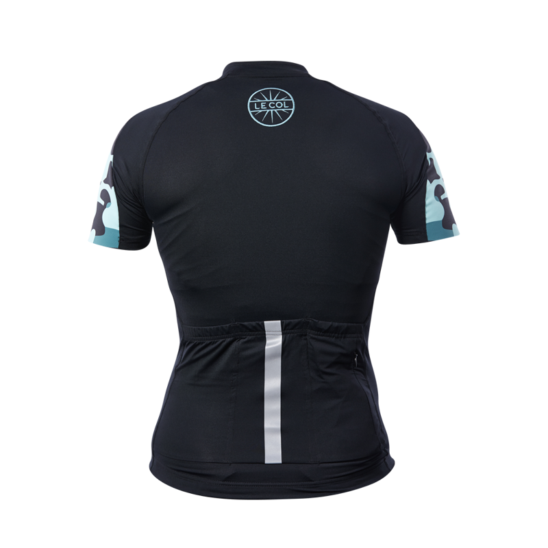 Le Col HC Womens Short Sleeve Jersey : Black / Green Camo-2
