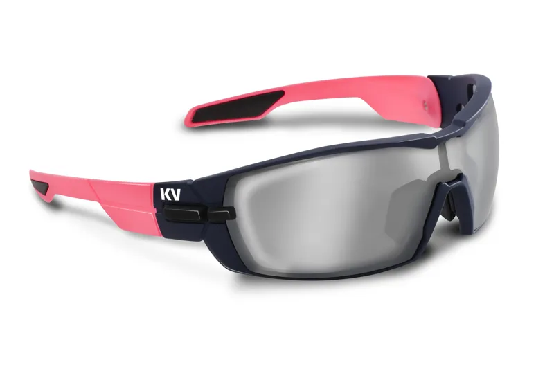 Koo OPEN Sunglasses: Pink/Navy with Smoke Mirror Lens