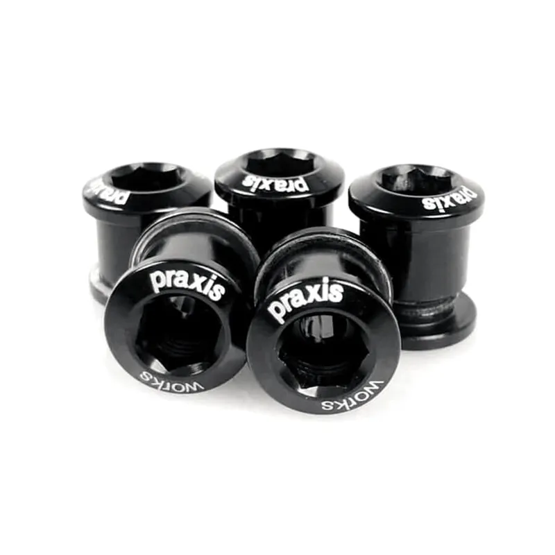 Praxis Chainring Bolts : Pack of 5 for Double Chainsets : Black
