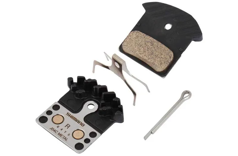 Shimano J04C Metal Disc Brake Pads and Spring : Pair with Fin-1