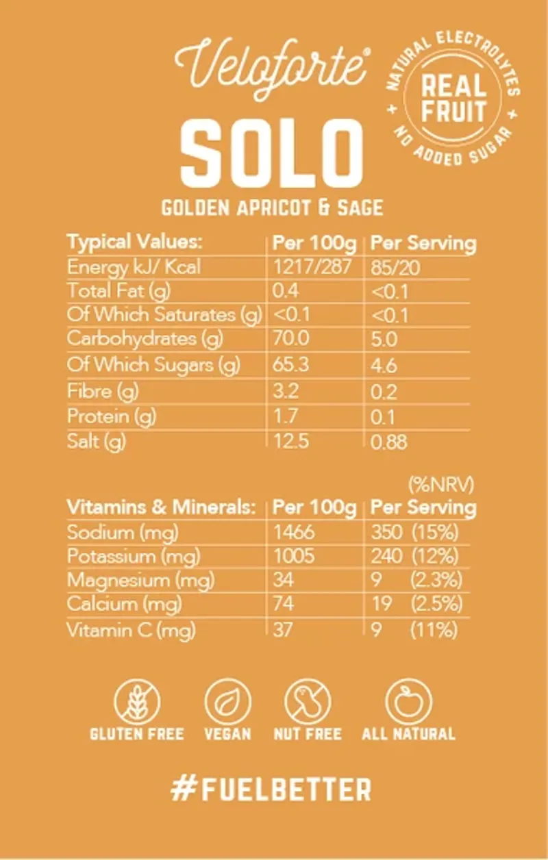 Veloforte SOLO Electrolyte Hydration Powder : Apricot-1