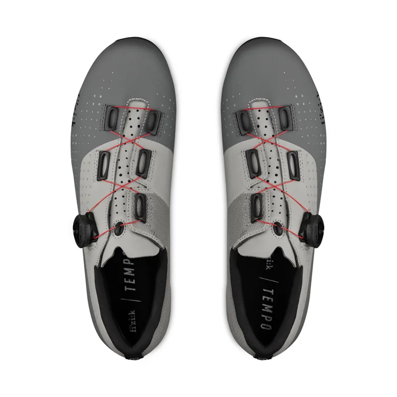 Fizik R4 Tempo Overcurve Road Cycling Shoes : Grey / Red-1
