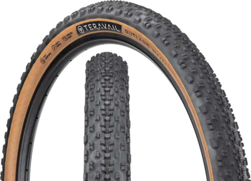 Teravail RUTLAND DURABLE TLR Gravel Tyres : 700C : TAN