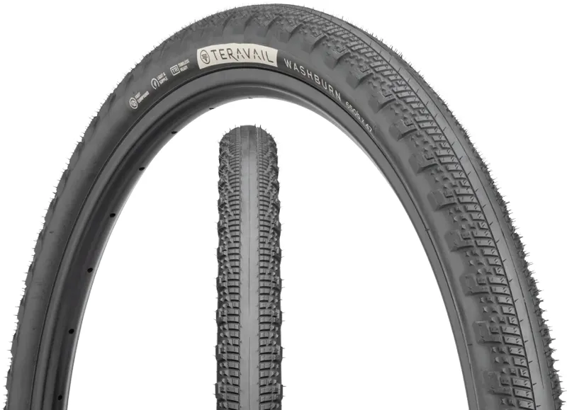 Teravail WASHBURN DURABLE TLR Gravel Tyres 700C : BLACK