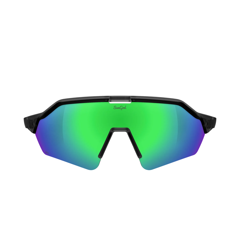 SunGod VELANS 2 Sunglasses : Phantom Black frame with 8KO Green Lens-2