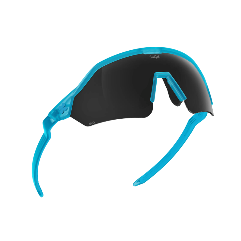 SunGod VELANS 2 Sunglasses : Aurora Blue frame with 8KO Smoke lens.