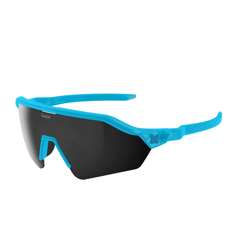 SunGod VELANS 2 Sunglasses : Aurora Blue frame with 8KO Smoke lens.-1