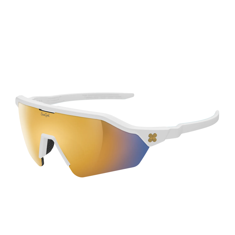 SunGod VELANS 2 Sunglasses : Matte White frame with 8KO Gold Lens-1